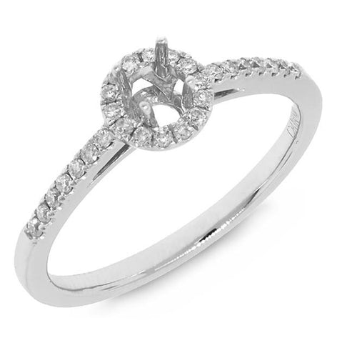 0.16 Ctw 14k White Gold Diamond Semi-mount Ring