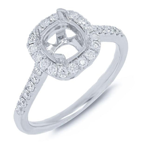 0.45 Ctw 14k White Gold Diamond Semi-mount Ring