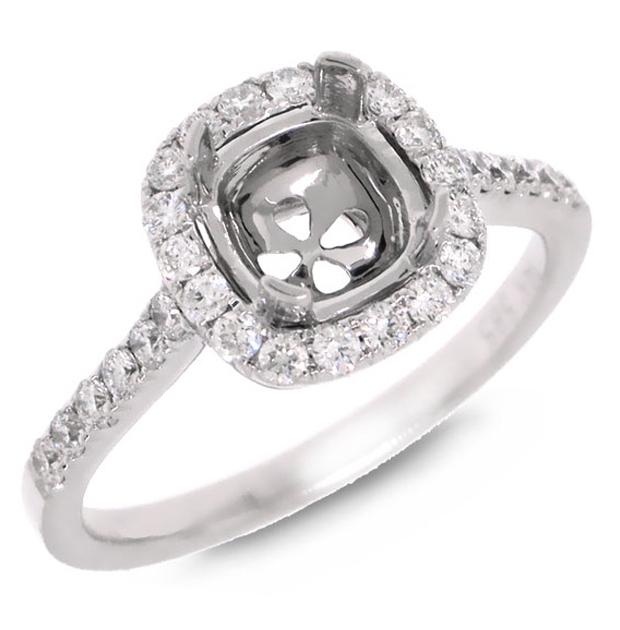 0.45 Ctw 14k White Gold Diamond Semi-mount Ring