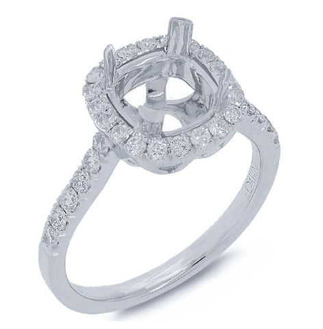 0.57 Ctw 14k White Gold Diamond Semi-mount Ring