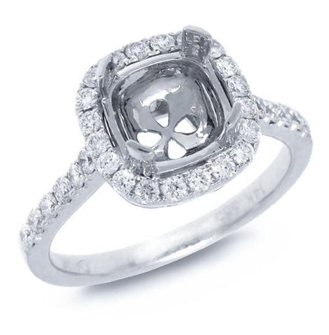 0.57 Ctw 14k White Gold Diamond Semi-mount Ring