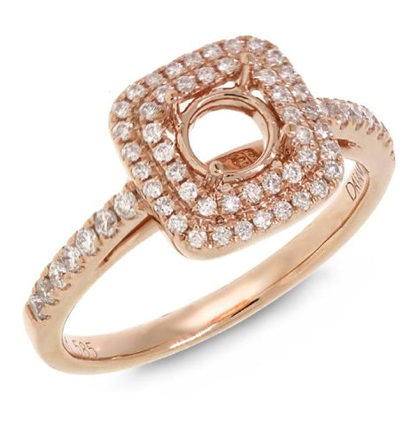 0.33 Ctw 14k Rose Gold Diamond Semi-mount Ring