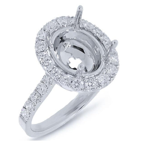 0.87 Ctw 18k White Gold Diamond Semi-mount Ring