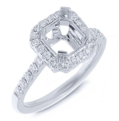 0.51 Ctw 14k White Gold Diamond Semi-mount Ring