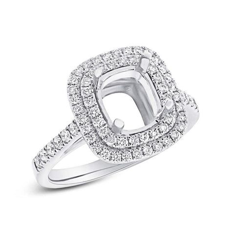 0.56 Ctw 14k White Gold Diamond Semi-mount Ring