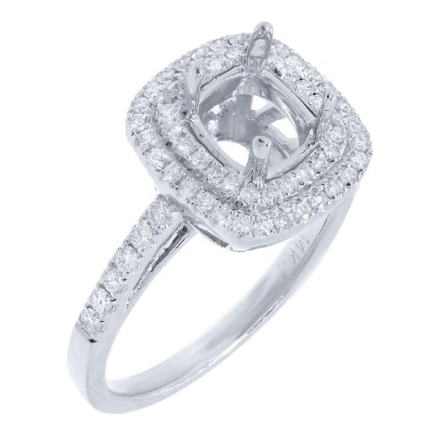 0.43 Ctw 14k White Gold Diamond Semi-mount Ring