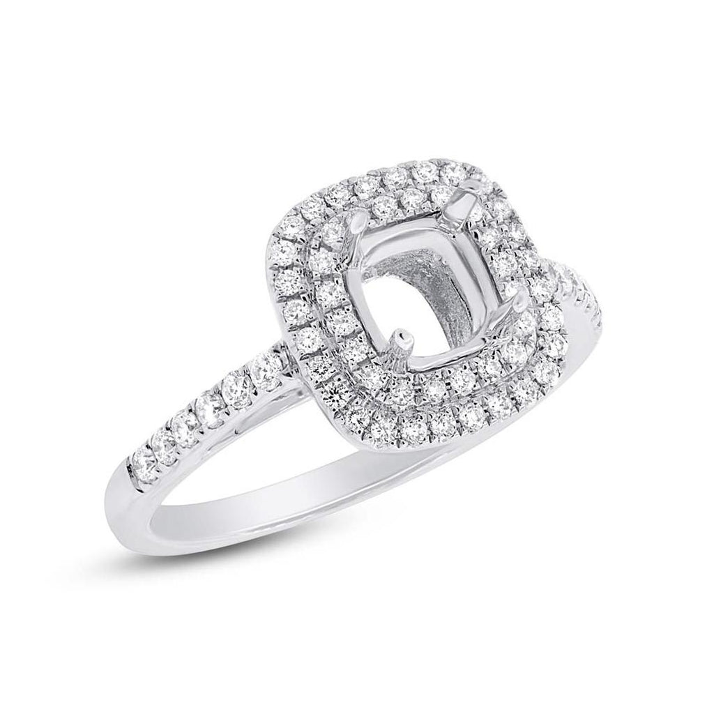 0.37 Ctw 14k White Gold Diamond Semi-mount Ring