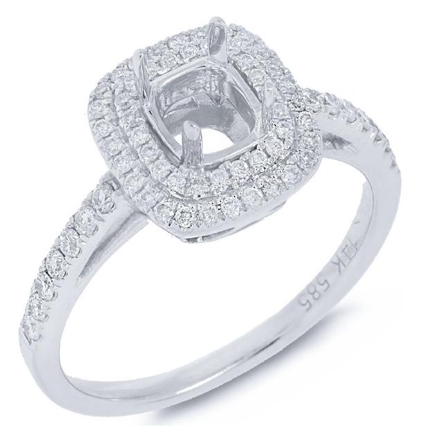 0.35 Ctw 14k White Gold Diamond Semi-mount Ring