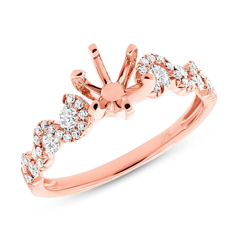 0.54 Ctw 14k Rose Gold Diamond Semi-mount Ring