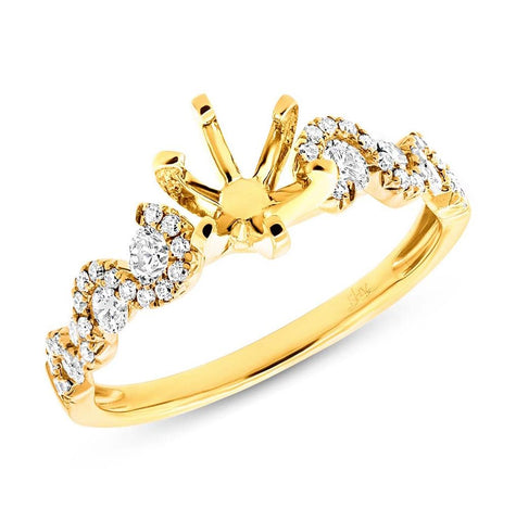 0.54 Ctw 14k Yellow Gold Diamond Semi-mount Ring