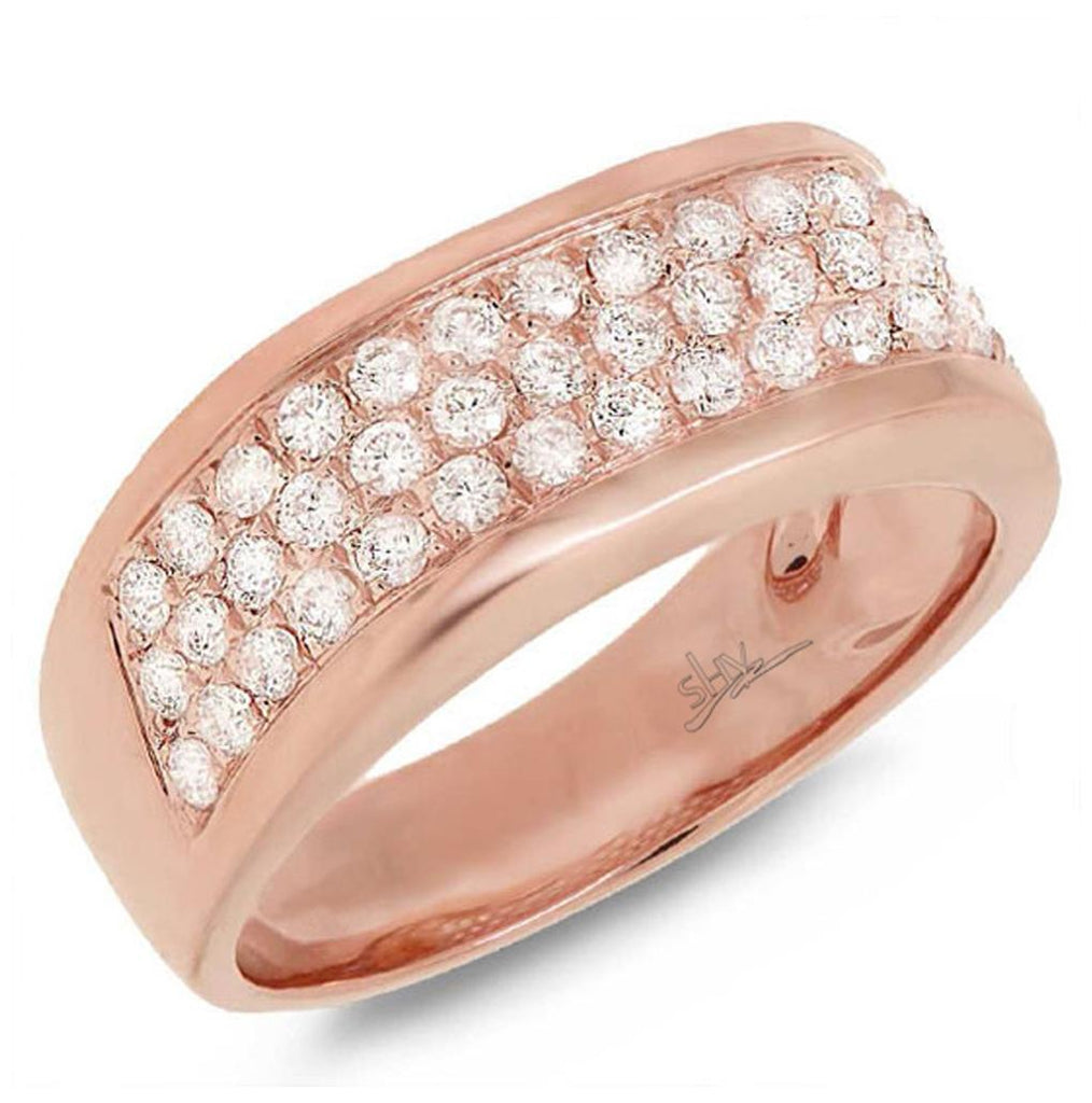 0.95 Ctw 14k Rose Gold Diamond Mens Band