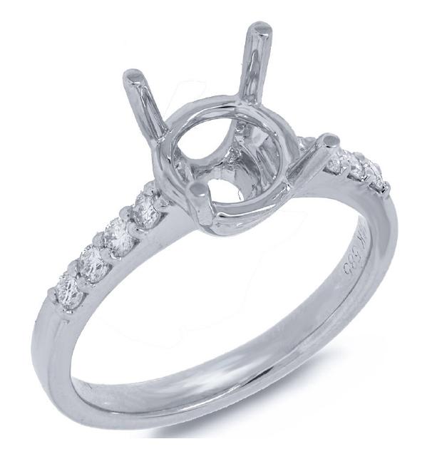 0.24 Ctw 14k White Gold Diamond Semi-mount Ring