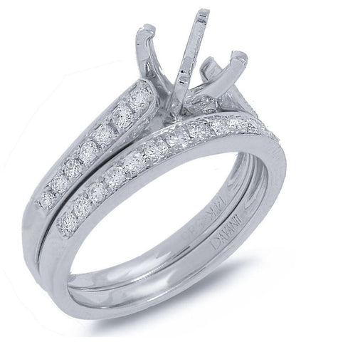 0.48 Ctw 14k White Gold Diamond Semi-mount Ring 2-pc