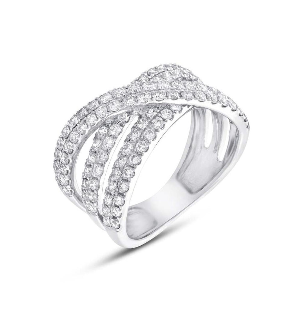 1.18 Ctw 14k White Gold Diamond Bridge Ring Size 5