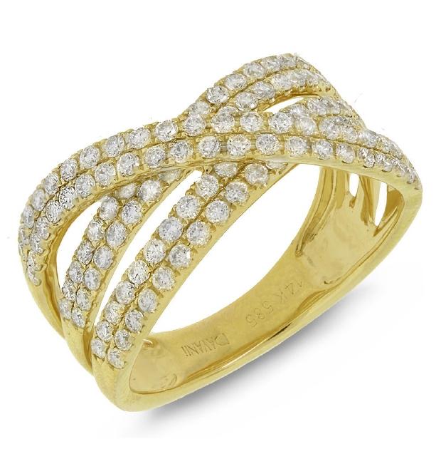 1.18 Ctw 14k Yellow Gold Diamond Bridge Ring