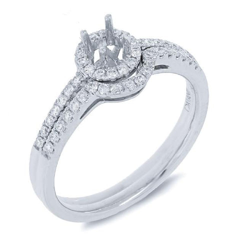 0.29 Ctw 14k White Gold Diamond Semi-mount Ring 2-pc