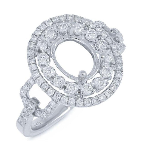 0.67 Ctw 14k White Gold Diamond Semi-mount Ring