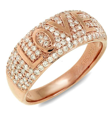 0.62 Ctw 14k Rose Gold Diamond "love" Ring