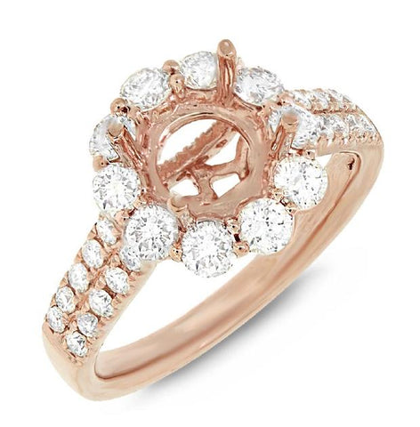 1.29 Ctw 14k Rose Gold Diamond Semi-mount Ring