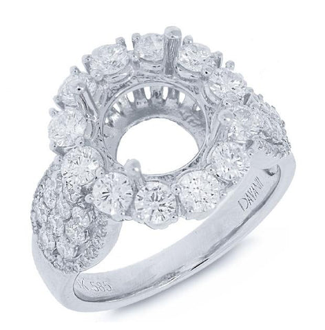 1.68 Ctw 14k White Gold Diamond Semi-mount Ring