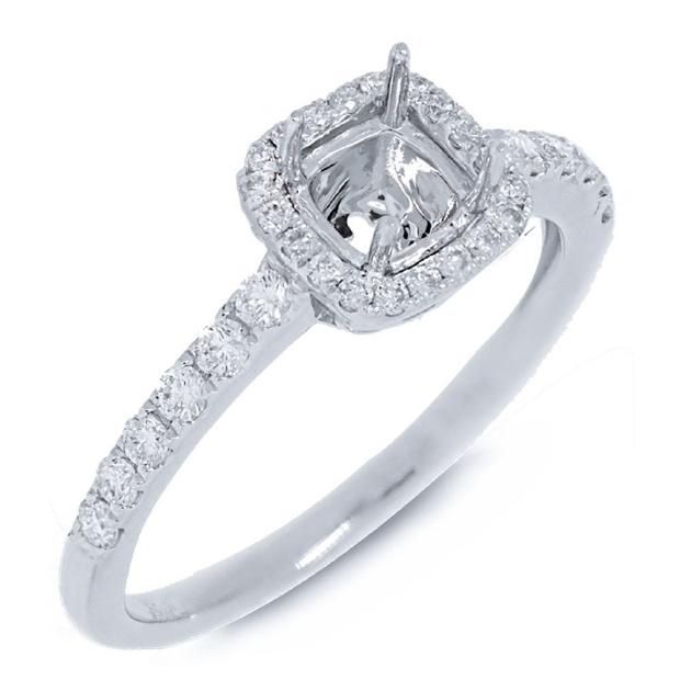 0.37 Ctw 14k White Gold Diamond Semi-mount Ring