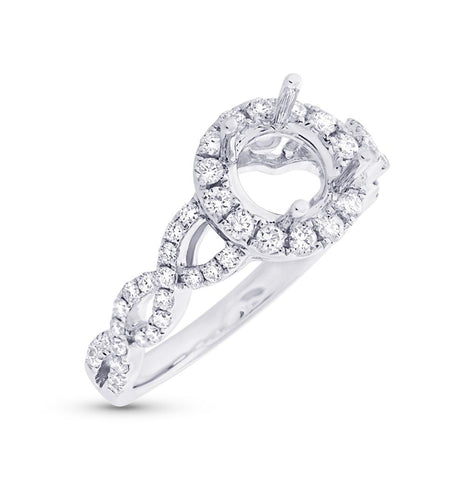 0.60 Ctw 14k White Gold Diamond Semi-mount Ring