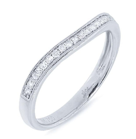 0.15 Ctw 18k White Gold Diamond Womens Curved Band