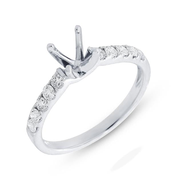 0.37 Ctw 14k White Gold Diamond Semi-mount Ring