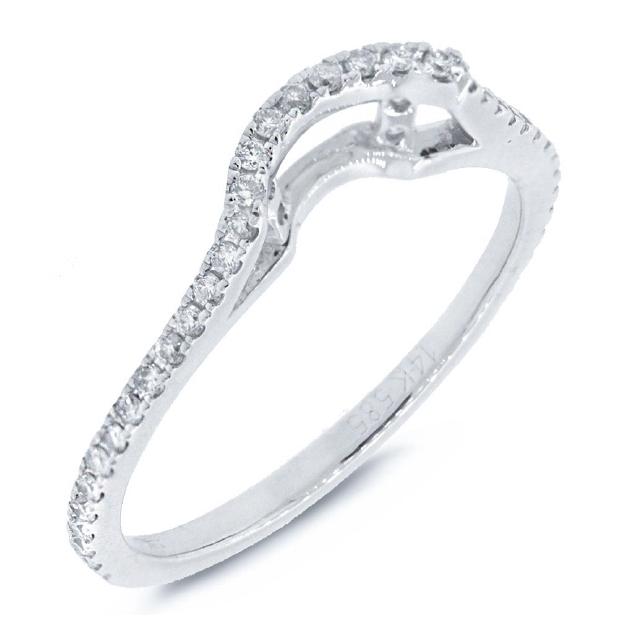 0.26 Ctw 14k White Gold Diamond Curved Womens Band