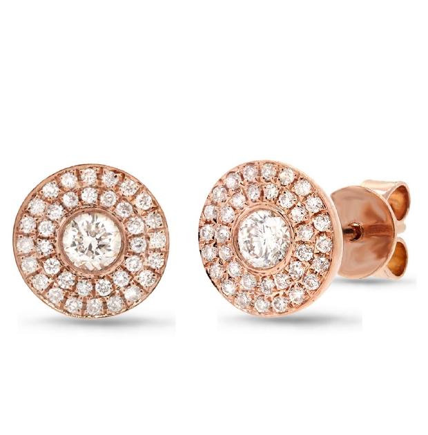 0.41 Ctw 18k Rose Gold Diamond Stud Earring