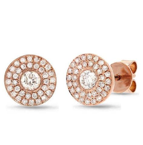 0.41 Ctw 18k Rose Gold Diamond Stud Earring