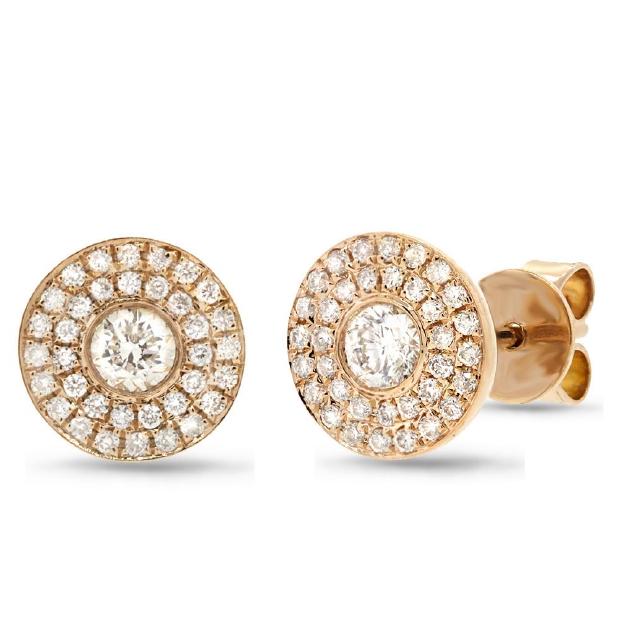 0.41 Ctw 18k Yellow Gold Diamond Stud Earring