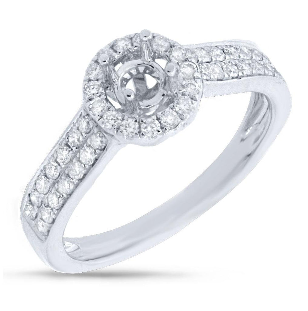 0.35 Ctw 14k White Gold Diamond Semi-mount Ring
