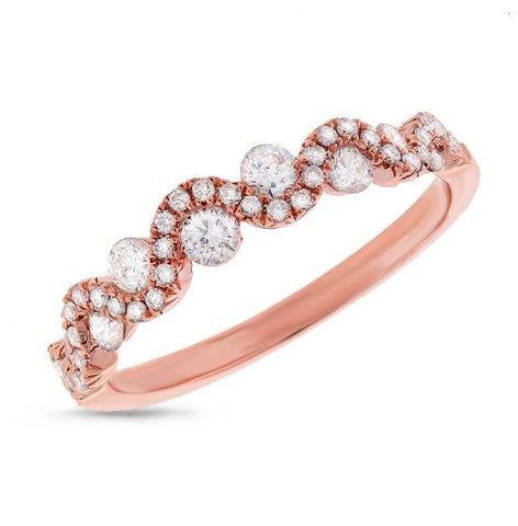 0.50 Ctw 14k Rose Gold Diamond Womens Band