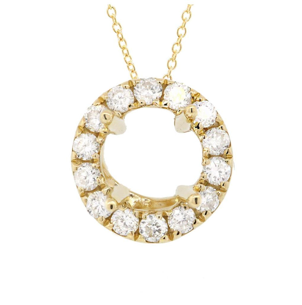 0.09 Ctw 14k Yellow Gold Diamond Semi-mount Pendant Necklace With 18 Inch Chain