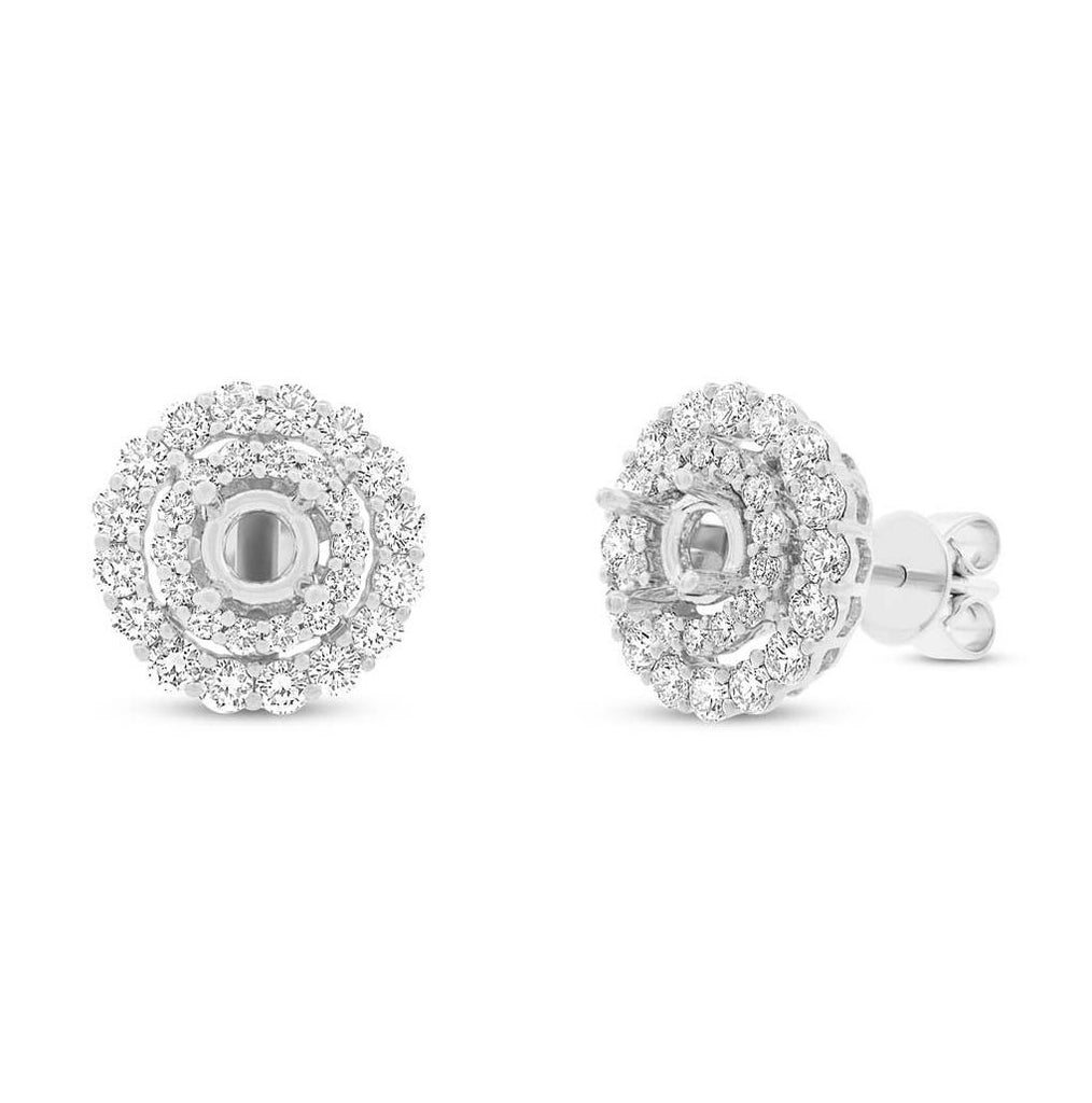 1.30 Ctw 14k White Gold Diamond Semi-mount Earring