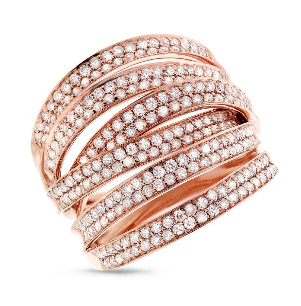 1.65 Ctw 14k Rose Gold Diamond Womens Ring