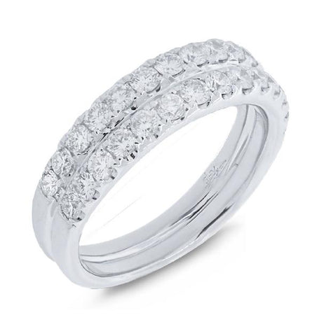 0.98 Ctw 14k White Gold Diamond Womens Band