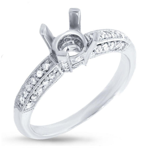 0.40 Ctw 18k White Gold Diamond Semi-mount Ring