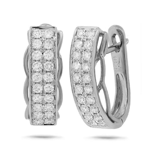 0.72 Ctw 14k White Gold Diamond Earring