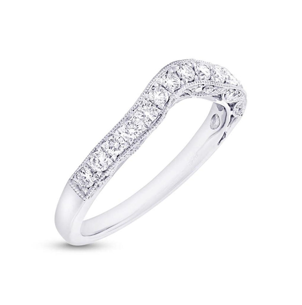0.47 Ctw 14k White Gold Gold Diamond Shadow Band
