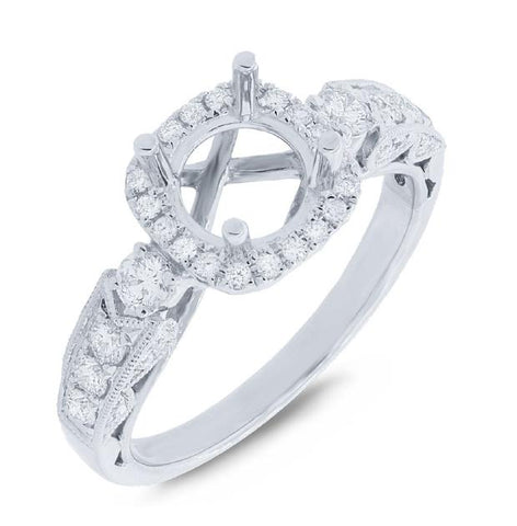 0.55 Ctw 14k White Gold Diamond Semi-mount Ring