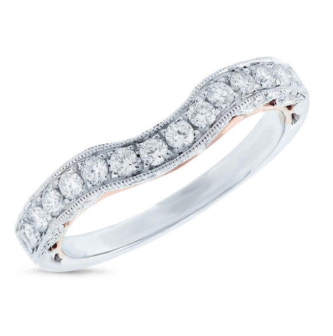 0.47 Ctw 14k Two-tone Rose Gold Diamond Shadow Band