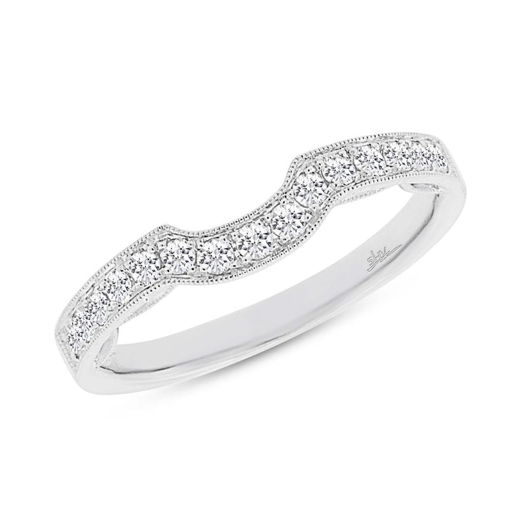 0.32 Ctw 14k White Gold Diamond Shadow Band
