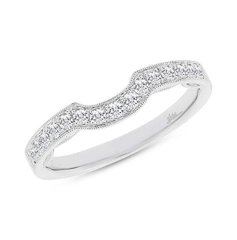 0.32 Ctw 14k White Gold Diamond Shadow Band