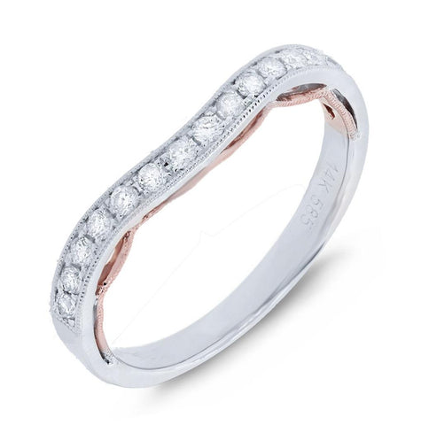 0.26 Ctw 14k Two-tone Rose Gold Diamond Shadow Band