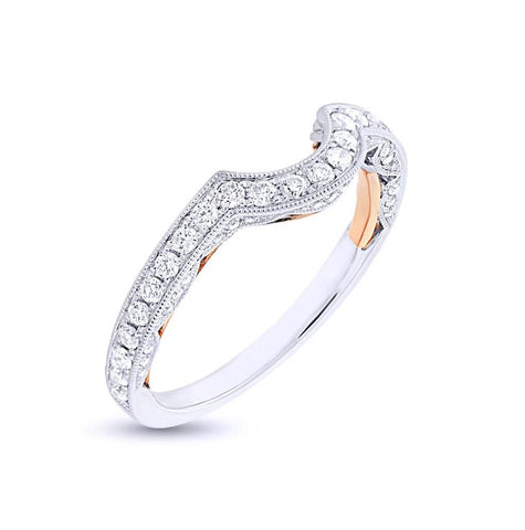 0.51 Ctw 14k Two-tone Rose Gold Diamond Shadow Band