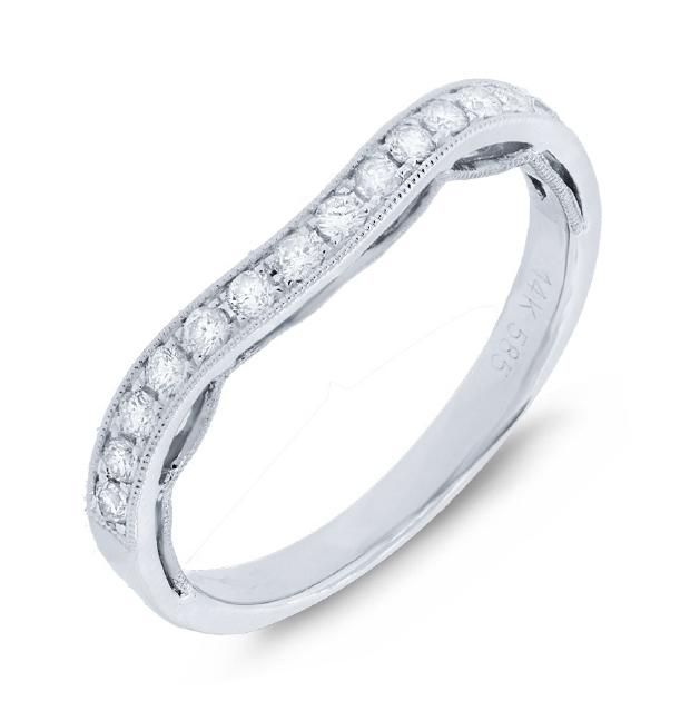 0.26 Ctw 14k White Gold Diamond Shadow Band