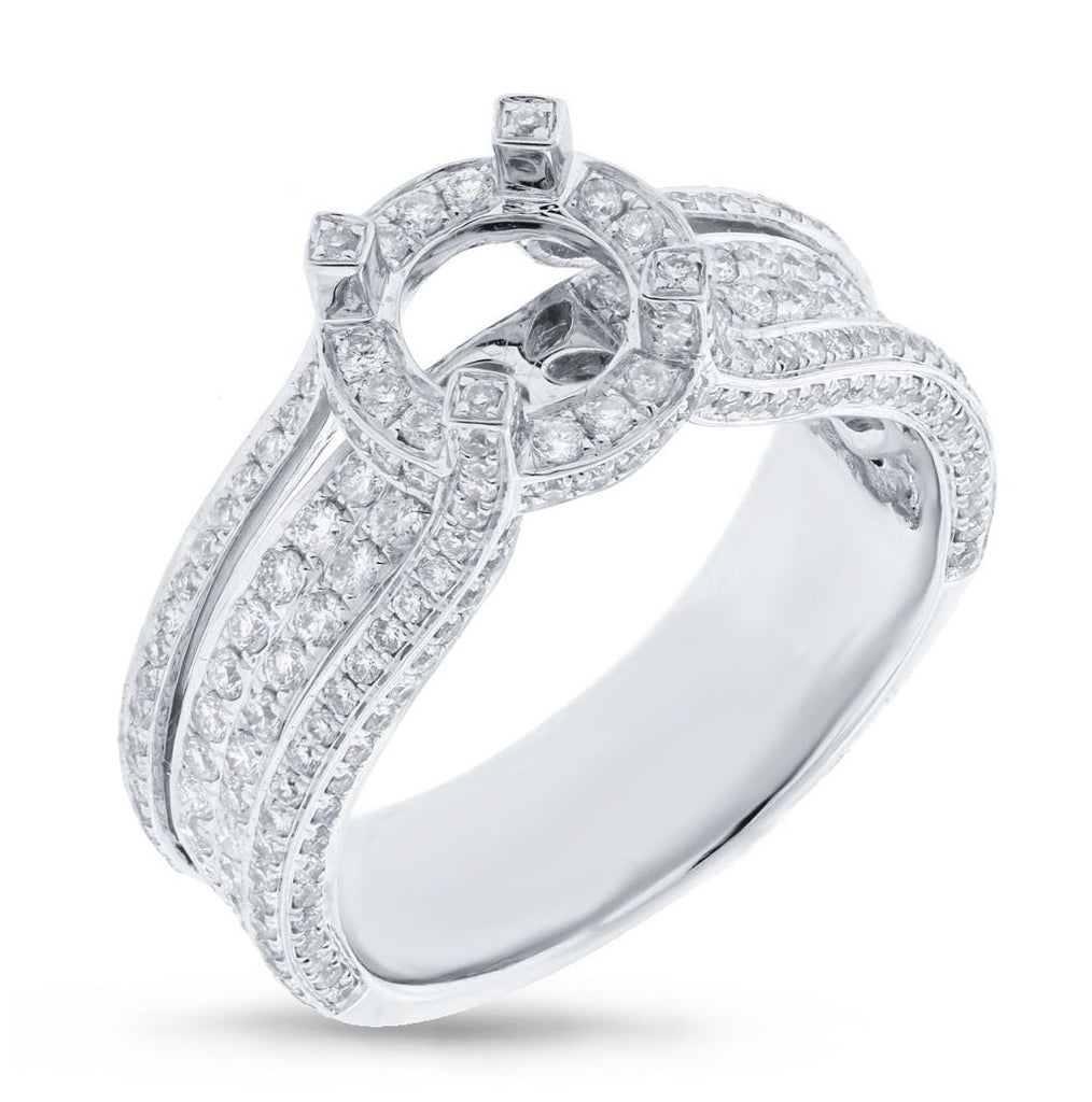 1.10 Ctw 14k White Gold Diamond Semi-mount Ring