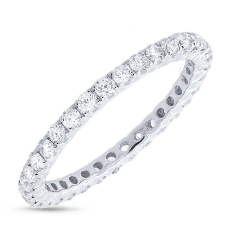 0.93 Ctw 14k White Gold Diamond Eternity Band Size 7